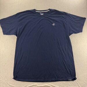 Champion Authentic Navy Blue T Shirt Mens XXL Short Sleeve Casual Tee Athletic